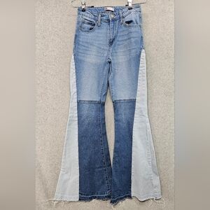 SO Juniors Patched‎ Tri Toned Flare Jeans Size 1